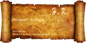 Holper Kinga névjegykártya