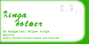 kinga holper business card